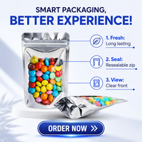 Sachet Doypack Personnalisé en Métal Argenté avec Fermeture Zip Refermable, Anti-Humidité, pour Emballage Alimentaire (Snacks, Noix) et Stockage Congélateur