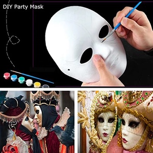Yuyang DIY Crafts Adulto Blanco Hombre Máscara completa Llanura Mardi Gras Mascarada de plástico grueso Máscaras faciales Cosplay Fiesta de <span class=keywords><strong>Halloween</strong></span> - Product Image 3