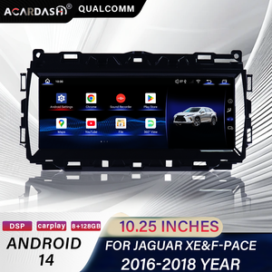 Acardash 10.25" Android14 Écran tactile Autoradio GPS Navigation OBD2 Aide au recul <span class=keywords><strong>Jaguar</strong></span> XE&<span class=keywords><strong>F</strong></span> PACE 2016-2018 CarPlay - Product Image 1
