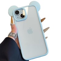 Coque de téléphone anti-chute en forme d'oreilles de Mickey Mouse 3D pour iPhone 12 13 14 15 16 Plus 17 Promax
