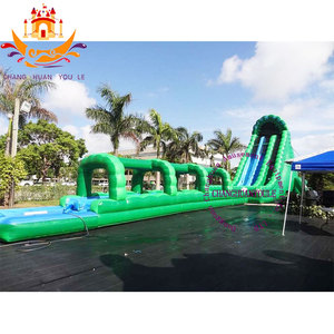 Phổ biến nhà bị trả lại trượt đá cẩm thạch màu vàng cây cọ trượt nước trẻ em <span class=keywords><strong>Inflatable</strong></span> Bouncer lâu đài bouncy khô và ướt trượt với hồ bơi - Product Image 3