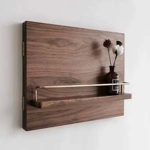 Ventes chaudes, boîte de compteur électrique en bois de noyer décorative de style américain, pliable, montage mural, charnières - Product Image 5