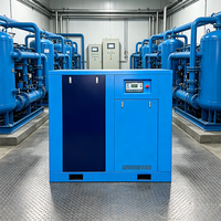 Compresseur à double vis à faible bruit, refroidissement par air, contrôlé par PLC, 90 kW, fabriqué en Chine, à économie d'énergie, avec capacité de gaz de 16 bars
