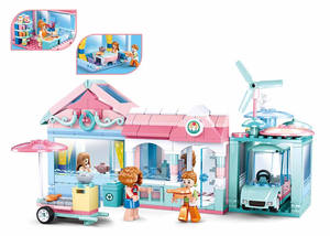 <span class=keywords><strong>Sluban</strong></span> blocs jouets bricolage joyeux journal doux maison jardin filles assemblé blocs de construction - Product Image 3