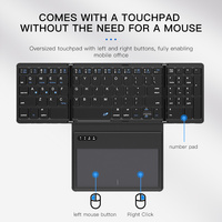JBH B033 2.4Ghz Keyboard Mini Lipat Nirkabel Antarmuka USB Type-C Dapat Diisi Ulang Ultra Tipis Touch Pad Laptop Mobile