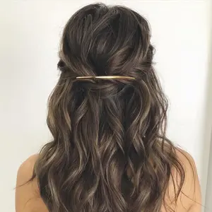 Minimalista De Metal Cabelo Presilha Dainty Crescente Metal Bar Clipe Diário Cabelo Pin Irmãs E Namoradas Presente Francês Clipes De Cabelo