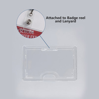Porte-badge d'identification rigide horizontal en plastique transparent super durable avec fente latérale pour cartes, lanières incluses, vente en gros usine