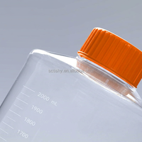 Bouteilles à rouleaux en plastique jetables pour culture cellulaire, 5000 ml/2000 ml, vente en gros, bon marché, pour usage en laboratoire