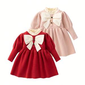 Gaun Prom anak perempuan, Sweater modis kasual lengan panjang hangat untuk anak perempuan - Product Image 1