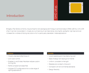 Puce LED Bridgelux BXFN-40G-11L-3C3-00-0-0 90CRI 31.4LM 4000k Blanc Naturel 2835SMD 0.2W 3V - Product Image 2
