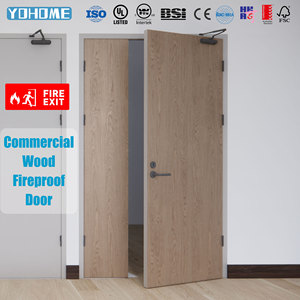 Puerta Cortafuego Certificada EN BS CE, Puerta <span class=keywords><strong>de</strong></span> Seguridad Comercial Española Contra Incendios FD30 FD60 FD90, Puertas Modernas <span class=keywords><strong>de</strong></span> Madera Resistentes al Fuego para Oficina - Product Image 6