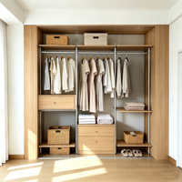 Armoire ouverte amovible en alliage d'aluminium métallique-Organisateur de vêtements debout réglable grande capacité Design moderne pour le salon