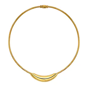 18 Karat vergoldete Choker Halskette Edelstahl Schlangen kette Choker Halskette für Frauen