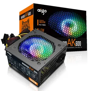 AK600 600W unit Black Gaming Quiet 120mm rgb Fan 24pin 12V ATX Desktop computer Power Supply f