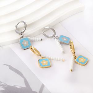 Pendientes Pequeños de Perlas de Acero Inoxidable Coloridos Brasileños, Chapados en Oro de 18K, para la Fabricación de Joyas - Product Image 6