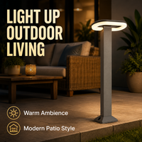 Lampe de Jardin Architecturale Moderne, Borne LED d'Extérieur 18W en Aluminium pour Allée, Passage Piétonnier et Décoration de Cour