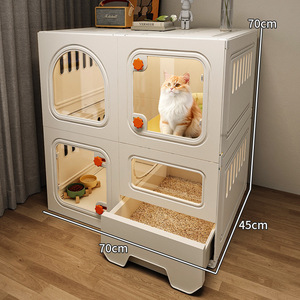 Villa di Lusso per Gatti da Appartamento Piccolo, Gabbia Domestica con Una Stanza, Un Salone e Un Bagno, Nido in Plastica per Animali Domestici da Interno - Product Image 2