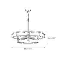 Lustre LED à double niveau en albâtre naturel, hauteur réglable, commande sans fil, haute luminosité pour salon, salle à manger, luxe