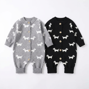Mono de Punto Jacquard para Bebé, Otoño Invierno, Manga Larga, con Botones, Unisex, para Niños y Niñas de 6 a 24 Meses - Product Image 3