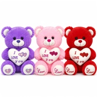 Ours en peluche personnalisé Kawaii 3 couleurs, peluche douce en forme de cœur avec inscription « Je t'aime », cadeau pour la Saint-Valentin