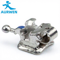 AURWEN Supports orthodontiques auto-ligaturants actifs en acier inoxydable avec clip à ressort pour un contrôle précis du couple, système Roth/M-B-T
