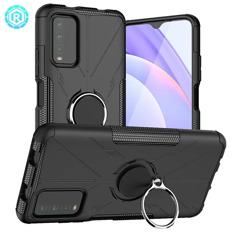 Electroplating Ring Phone Case For Redmi note 9 4G Hard PC For Xiaomi Case Mobile Case Phone Accessories