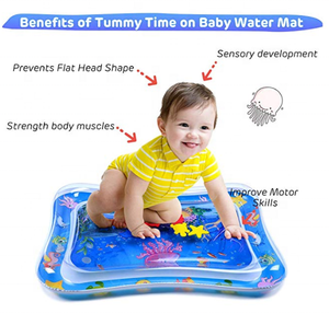 แผ่นรองเล่นน้ำเป่าลมสำหรับเด็กทารก ลาย Tummy Time สีสันสดใส สองด้าน วัสดุ PVC ลอยน้ำได้ ขนาด 26x20 นิ้ว เหมาะสำหรับเด็ก - Product Image 3