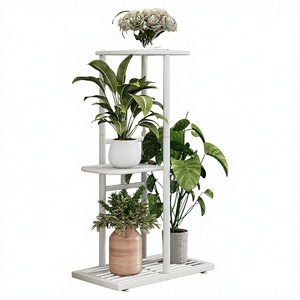 Étagère à fleurs à 3 niveaux en fer, style vintage moderne, écologique, pour balcon, salon extérieur, décoration de mariage - Product Image 2