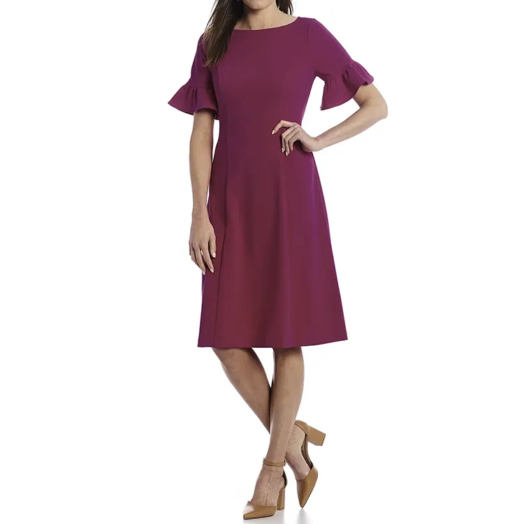 Robe décontractée à manches courtes pour femme, élégante tenue formelle, pour le bureau, offre spéciale,