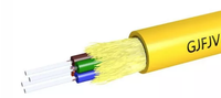 2 4 6 8 12 Core OM3 OM4 Indoor Outdoor Multimode Mode Tunggal 0.9Mm Serat Aramid Kabel Serat Optik Buffered Ketat