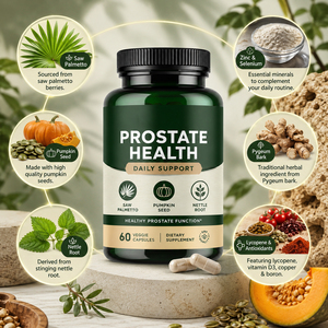 Suplementos Herbales para el Apoyo de la Próstata y el Equilibrio Hormonal en Hombres, Cápsulas de Ortiga y Semilla de Calabaza (60 Unidades) - Product Image 3