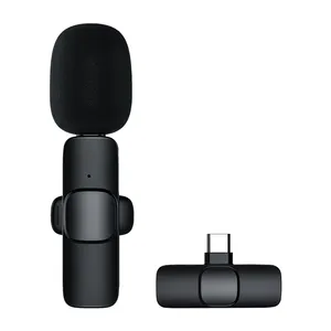ERZHEN mikrofon rekaman Video Audio nirkabel, mikrofon Lavalier tanpa kabel untuk dasi mikrofon IPhone Android