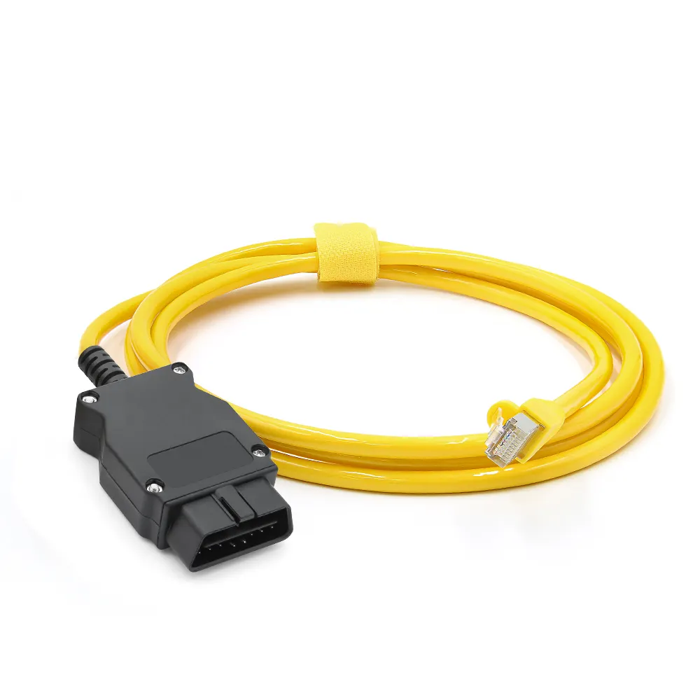 New Design Yellow Cable Coding F-series Diagnostic Cable to OBD Interface Cable for BMW ENET Ethernet Interface Adapter CE