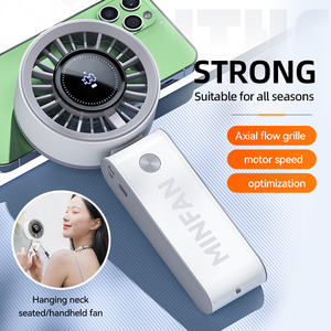 2026 신형 휴대용 선풍기 USB 미니 휴대용 탁상용 선풍기 디지털 디스플레이 접이식 목걸이형 선풍기 OEM/ODM 맞춤 제작 가능 - Product Image 1