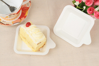 Ecologische, composteerbare, vierkante cake- en proefbordjes van bagasse voor bruiloften, feesten en restaurants