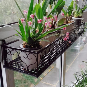Balcony flower stand, window sill <b>shelf</b>, balcony flower pot rack, hanging window, indoor wrought iron succulent plant stand, - Product Image 1