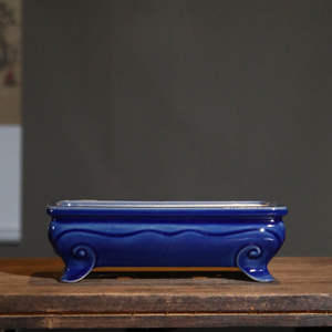 Maceta rectangular de cerámica para bonsái, esmaltada en verde, hecha a mano, mini maceta para plantas de interior - Product Image 2