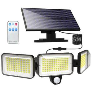 ไฟสปอร์ตไลท์ LED พลังงานแสงอาทิตย์ กันน้ำ กำลังสูง สำหรับภายนอกอาคาร พร้อมเซ็นเซอร์ตรวจจับความเคลื่อนไหว เหมาะสำหรับสนามกีฬาและสวน - Product Image 1