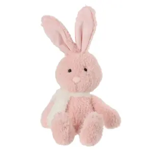Hot sale pink stuffed animal rabbit baby custom plush bunny toy with scarf