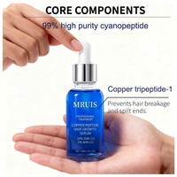 Serum Penumbuh Rambut MRUIS 30ml, Logo Dapat Disesuaikan, Organik, Mencegah Kerontokan Rambut, 5% Ahk-Cu, Serum Penumbuh Rambut Ghk-cu Peptida Tembaga Biotin