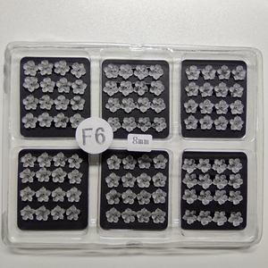 Piedras preciosas sueltas con forma de flor esmerilada, color blanco de cuarzo, hermoso CN, colección de arte - Product Image 5