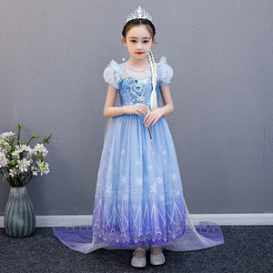 Costume de cosplay <span class=keywords><strong>Elsa</strong></span> <span class=keywords><strong>et</strong></span> Anna <span class=keywords><strong>Reine</strong></span> <span class=keywords><strong>des</strong></span> <span class=keywords><strong>neiges</strong></span> pour filles de 2 à 10 ans, robe élégante pour fête costumée d'Halloween - Product Image 5