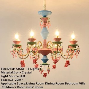 Lampada pendente in cristallo di colore moderno francese di lusso in stile salotto ristorante camera da letto camera da letto per bambini - Product Image 2