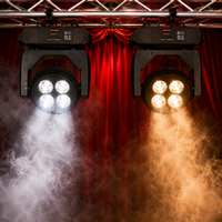 4-Augen COB LED Moving Head Light mit hoher Leistung, Bühnen-Wash- und Strobe-Effekt, professionell für DJ, Disco, Nachtclub, Hochzeit, Event, DMX512, 5000K