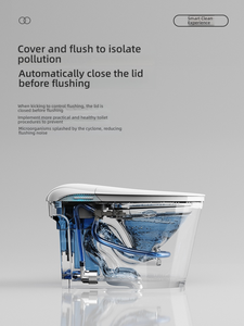 Couvercle de toilette intelligent mains libres à contour doux avec rinçage automatique au pied, barrière de mousse, radar vocal, séchage à chaud, filtration d'eau et parfum solide - Product Image 3