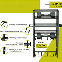 JH-Mech-Grande étagère pour outils utilitaires, support mural pour 8 perceuses, 6 couches, organisateur d'outils électriques en métal robuste et support de rangement