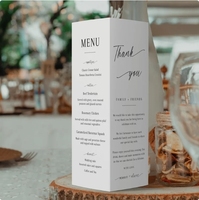 Menus personnalisés pour les mariages Banquets Dîner d'anniversaire-Petites recettes fraîches Carte de siège de table pour invités pour étiquettes d'emballage de mariage