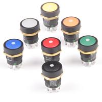 TOOWEI Interruptor de Botón Pulsador DPDT Iluminado por LED de 16mm IP67 con Retención Momentánea y 8 Pines