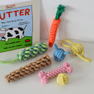 Handmade Braided Dog Rope <b>Toys</b> Durable Chew Rope Knots <b>Carrot</b> Orange Small Pet Chew <b>Toys</b> - Product Image 2