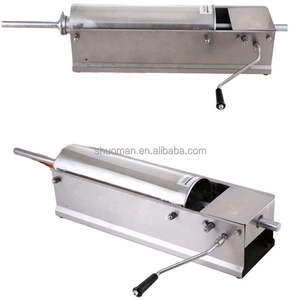 Machine à farcir les saucisses à piston manuel rapide en acier inoxydable à 4 tubes, horizontale, pour hot-dogs - Product Image 1